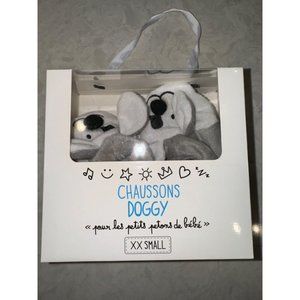 Chaussons Baby Doggy Slippers Made in Paris France - Size 6 Months
